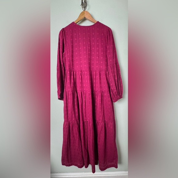 NWT‎ Anthropologie Viola Tiered Button Front Maxi Dress in Plum Size Medium - Picture 6 of 13